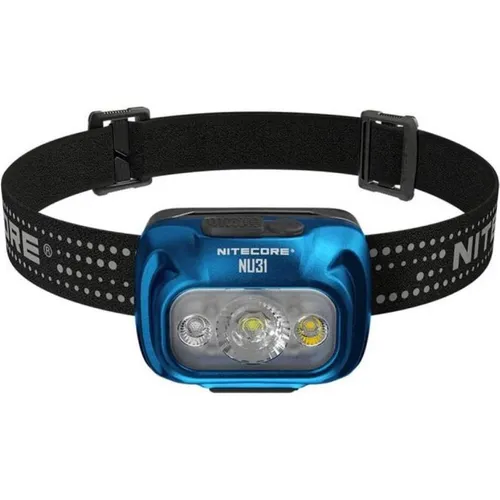 Nitecore NU31 Blue Stirnlampe - Taschenlampe mit langlebigem Design und flexibler Gestaltung, ideal für Outdoor-Aktivitäten und Notfälle.