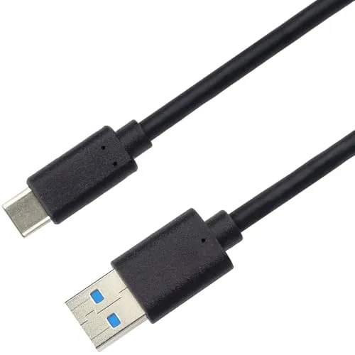 PremiumCord USB 3.2 Gen 2 Verbindungskabel, Datenkabel SuperSpeed bis zu 10Gbit/s, Ladenkabel bis zu 3A, Leistung 60W, USB Typ A Stecker auf USB Typ C Stecker, Farbe Schwarz, Länge 1m