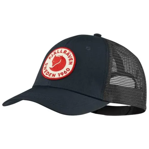 Fjällräven 1960 Logo Långtradarkeps Hat, Dark Navy, L/XL - Hüte & Caps, bequeme Kappe aus recyceltem Polyester, verstellbar mit Schnalle, ideal für Outdoor-Aktivitäten.