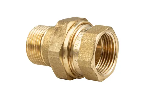 Tecuro 2 Zoll Verschraubung IG x AG - Flachdichtend aus Messing - Hochwertige 2 Zoll Verschraubung aus Messing (CW617N) für Sanitär- und Heizungsinstallationen. Flachdichtend, ideal für sichere Verbindungen bis 30 bar.