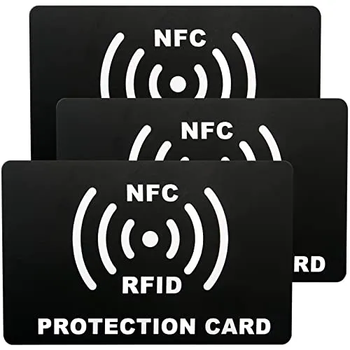 DOANTE 3 Stück 5.5cm×8.5cm Blocker Kartenhülle, Extra dünne Karte, für Geldbeutel Schutzkarte(Schwarze Edition)