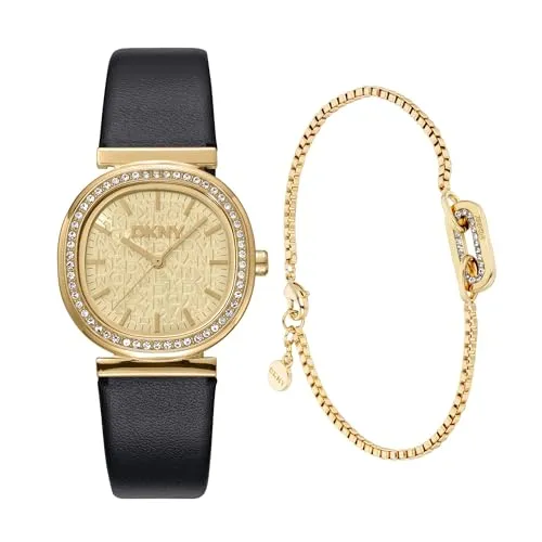 DKNY Set Quarz Damenuhr Evening inkl. Edelstahlarmband von DKNY