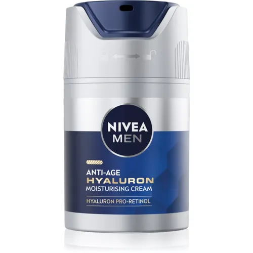 Nivea Men Hyaluron Feuchtigkeitscreme gegen Falten 50 ml - Tagespflege für Männer, die Falten reduziert und intensiv Feuchtigkeit spendet – speziell entwickelt für die Haut des Mannes.