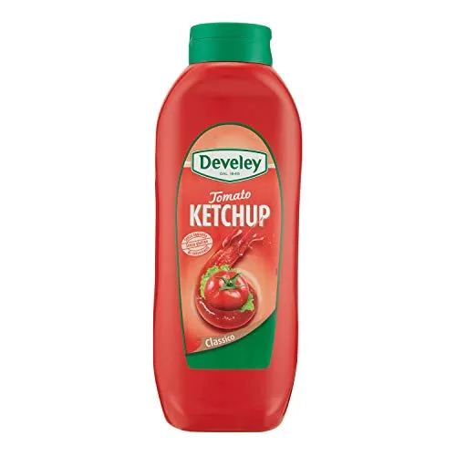 Develey Tomato Ketchup Klassischer Squeeze Top Down - Großformat, 875 ml