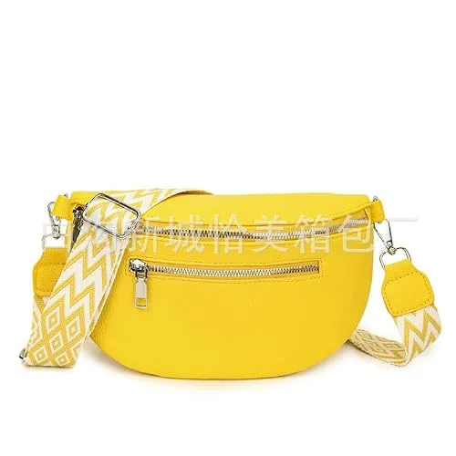 pilyero Crossbody Bag Damen, Umhängetasche Damen, Bauchtasche Damen, Geometrisches Schulterriemen-Design, Vielseitige kleine Umhängetasche für Freizeit, Reisen