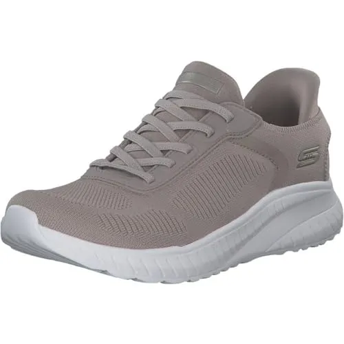 Skechers Damen Bobs Squad Chaos Sneaker, Taupe, 38 EU - Damen-Sneaker mit flexibler Traktionslaufsohle und anatomisch geformter, stoßdämpfender Zwischensohle für optimalen Komfort und Style.