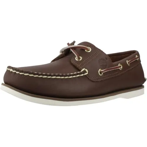 Timberland Classic Wide Bootsschuhe Braun EU 46 - Herren-Pantoletten aus hochwertigem Leder mit maritimem Flair und rutschhemmender Laufsohle für optimalen Komfort und Stil bei warmem Wetter.