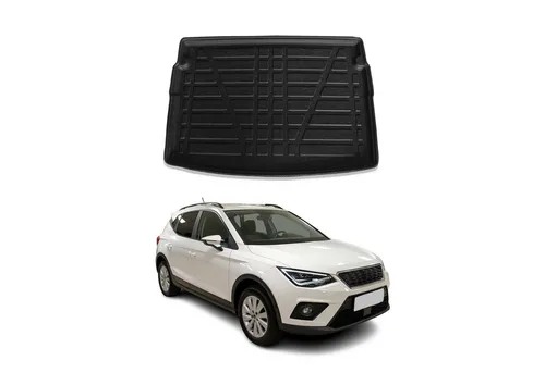 OMAC Kofferraummatte Kofferraumwanne für Seat Arona 2017-2025 Obere Gummi TPE Schwarz (1 St), für Seat Arona 2017-2025 Obere Seat Arona 2017-2025 Obere, Einfache Installation,Antirutsch,Leicht zu reinigen,Leichtgewicht