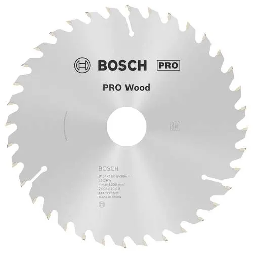 Bosch Professional Kreissägeblatt Optiline Wood 184 mm - Kreissägeblatt für Holz, 36 Zähne, präzise Schnitte und lange Lebensdauer, ideal für professionelle Anwendungen.