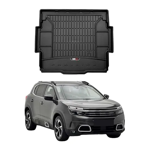 OMAC Kofferraummatte für Citroen C5 Aircross (2018-2025) - Premium TPE-Kofferraummatte, geruchlos mit Vanilleduft, wasserdicht und umweltfreundlich, bietet optimalen Allwetterschutz und hohen Kantenschutz für langanhaltenden Gebrauch.