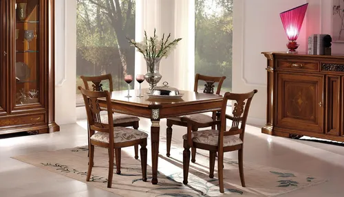 Luxus Ausziehbarer Esstisch aus Holz - Modernes Design für Ihr Esszimmer - Eleganter Esstisch in quadratischer Form, ca. 120 x 120 cm, aus hochwertigem Holz. Ideal für stilvolle Esszimmer, mit einfacher Montage und 2 Jahren Garantie.