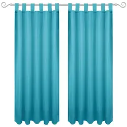 Bestgoodies Dekoschal Ellen Schlaufen Blickdicht 2er Pack - 140x145 cm Türkis