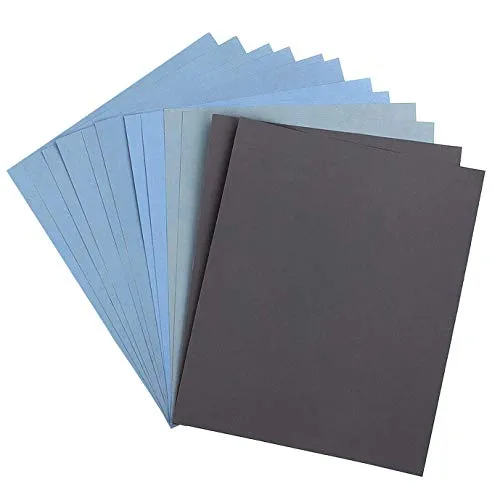Schleifpapier 1000/1500/2000/3000/4000/5000 Körnung Trockenes Nassschleifpapier für Holz 9x11 Zoll, Metallschleifen und Autopolieren Holzmöbel Finishing Schleifen