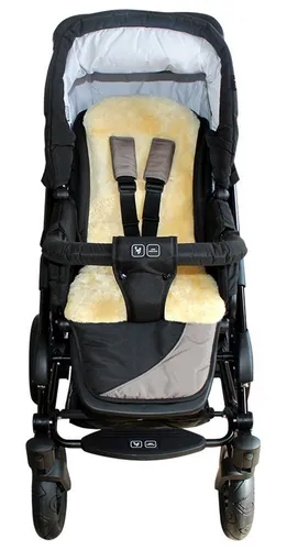 HEITMANN Lammfell-Auflage gold-beige - Bequeme Lammfell-Auflage für Kinderwagen, sorgt für optimale Wärme und Komfort für Ihr Baby.