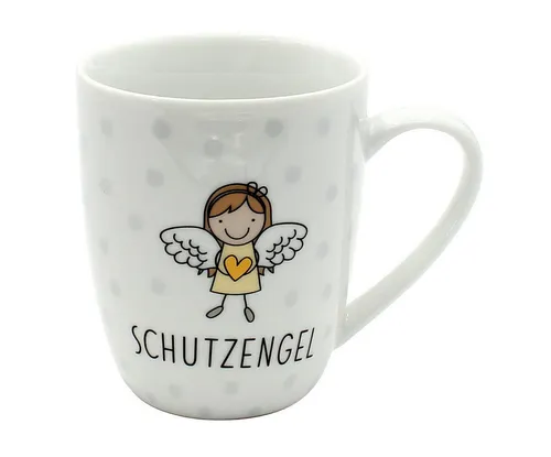 Dekohelden24 Tasse Kaffeebecher / Tasse aus Porzellan, Motiv: Schutzengel, Porzellan, Spülmaschinengeeignet.