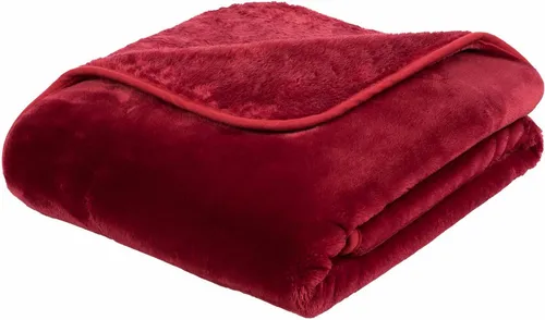 Gözze Premium Cashmere-Feeling Wohn- und Kuscheldecke in rot von Gözze