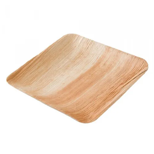 Palmblatt Fingerfood Teller eckig flach 23x23 cm 25