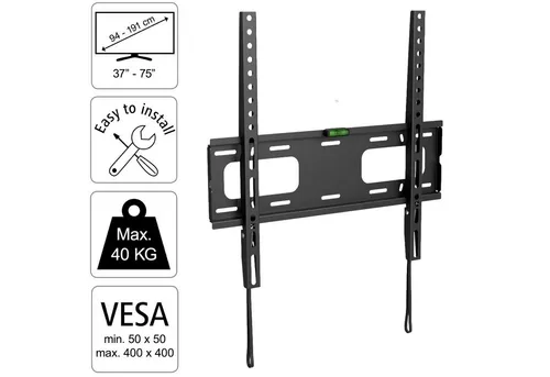 Hama Monitor-Halterung Fix Slim TV Wandhalterung Flach 37