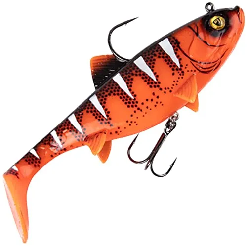 Fox Rage Replicant Wobble - Gummifisch Swimbait, Farbe:Red Wake UV, Länge/Gewicht:14cm - 55g