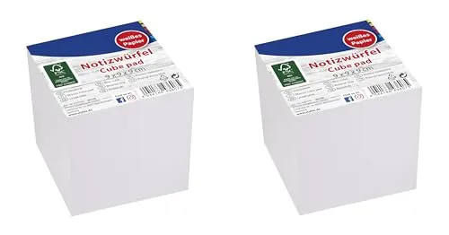 2x Notizwürfel / 90 X 90 X 80 mm / mit 850 lose Notizzettel