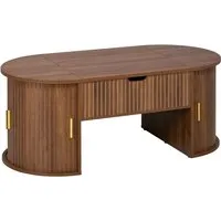 OKWISH Höhenverstellbarer Couchtisch 100x40,5x50 cm mit Stauraum