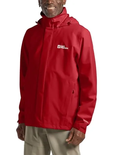 Jack Wolfskin Trailtime 2L Jacket M - Adrenaline Red XL - Funktionsjacke für Herren, wasserdicht mit TEXAPORE CORE Membran (10.000 mm), atmungsaktiv (6.000 g/m²/24Std) und nachhaltig produziert, ideal für Outdoor-Abenteuer und den Alltag.
