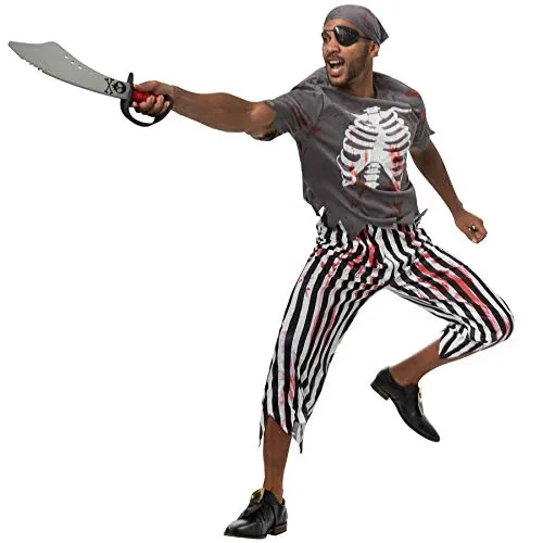 dressforfun 900442 - Herrenkostüm gruseliger Pirat, Gruseliges und blutbeschmiertes Piraten-Outfit (XL | Nr. 302273)