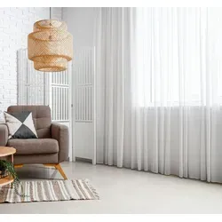 GARDINESTAN JUNG CFO GmbH Gardine Weiß Leinenoptik in weiß von GARDINESTAN JUNG CFO GmbH