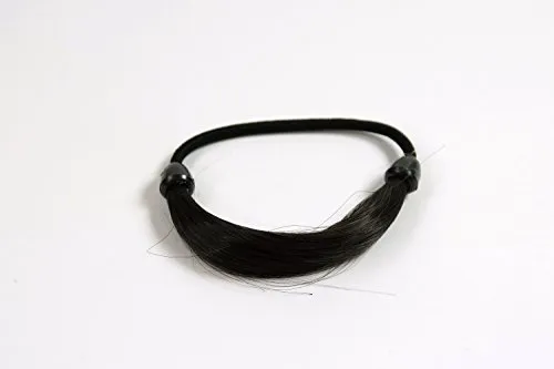 WIG ME UP - Unsichtbarer Haarbinder, Kunsthaar Haargummi in Haaroptik, Zopfgummi, Zopfband mit elastischem Zug, Braun Dunkelbraun NHA-003B-3