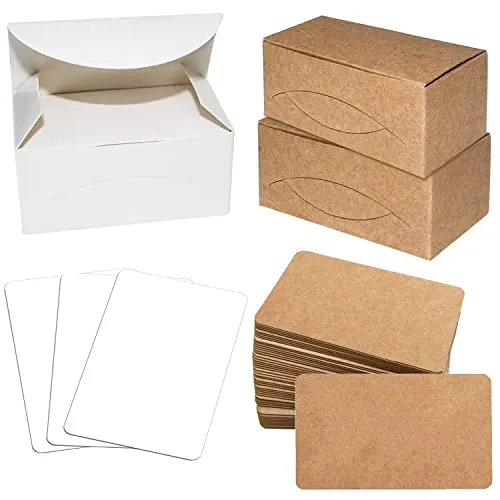 Blanko Karten 300 Stück Kraftpapier Karten Weiß Blanko Papier Karten für Graffiti Mitteilungs DIY Geburtstagskarte Einladungskarten 8 x 4,5 cm
