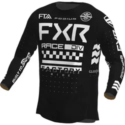 FXR Podium Gladiator 2023 Jugend Motocross Jersey, schwarz-weiss, Größe M - Motocross-Jerseys mit optimaler Passform und schnelltrocknenden, feuchtigkeitsableitenden Materialien für höchsten Komfort im Wettkampf.
