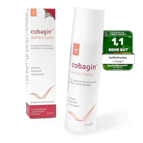 Cobagin Vollfett-Salbe 75 ml - Arzneimittel zur Intim- und Hautpflege, ideal bei Rötungen und Hautreizungen. Mit biologischen Inhaltsstoffen für eine sanfte und effektive Pflege.