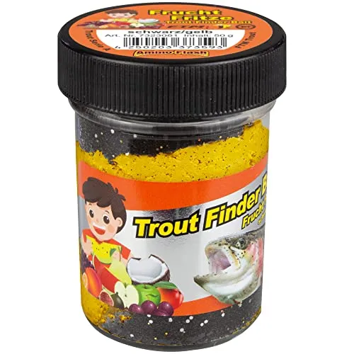 FTM Forellenteig schwimmend - 50g Forellenpaste, Farbe/Aroma:Schwarz-Gelb/Frucht