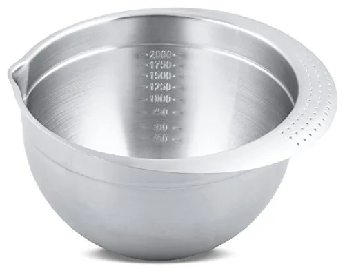 Städter Rührschüssel aus Edelstahl, 20 cm - Robuste Rührschüssel mit Milliliter Markierungen, ideal für präzises Kochen und Backen. Spülmaschinengeeignet und rostfrei, perfekt für jede Küche.