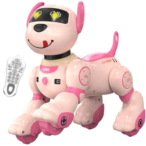 Dnenellr Roboter Hund für Kinder | Ferngesteuerter, Programmierbar, Sprachgesteuerter (nur Englisch), Intelligenter Interaktiver, Singen Tanzen, als Geschenk
