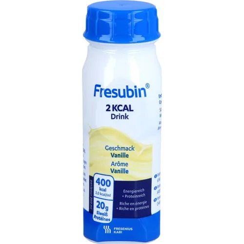 Fresubin 2 kcal DRINK Vanille - 4x200 ml Trinkflasche - Arzneimittel, hochkalorische Trinknahrung für eine gezielte Gewichtszunahme, ideal für Patienten mit erhöhtem Nährstoffbedarf.