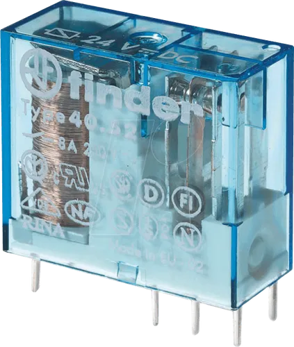 FIN 40.52.7 24V - Steck-Printrelais, 2 CO, 8 A, 24 V DC sensitiv