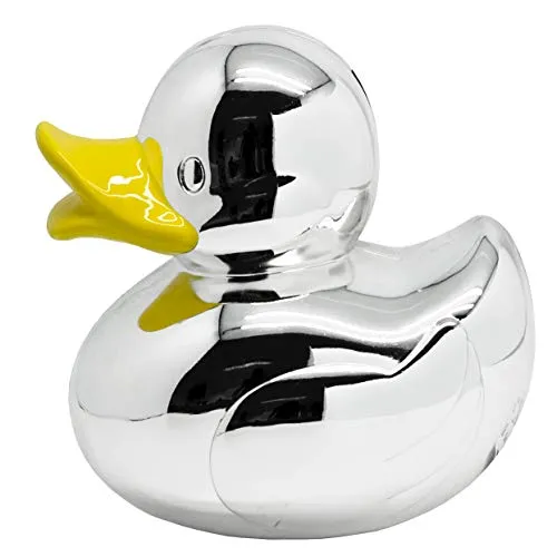 EDZARD Spardose Ente, versilbert mit Anlaufschutz, H 11 cm in silber von Edzard