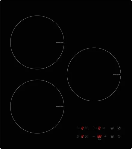 PKM Induktions-Kochfeld IF3F - Kochfeld mit integrierter Dunstabzugshaube, 3 Kochzonen, Touch Control und Kindersicherung – ideal für moderne Küchen.