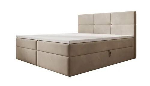 Luxusbetten24 Boxspringbett Eleonora Samt, mit Stauraum