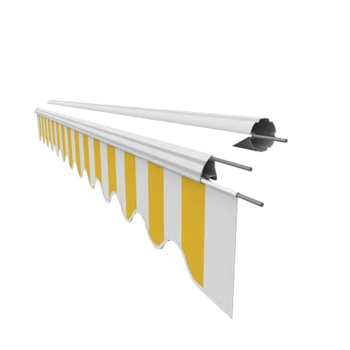 VANA Markisenstoff Volant für 4 m Markise Ersatzstoff Markisentuch Bespannung Sonnenschutz, nur Volant, fertig genäht, Maß 3,83 x 0,21 m, Design SPD021