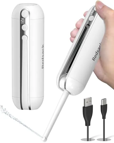 Elektrisches Bidet Tragbares 200ml,Wiederaufladbar Reise Po Dusche,Mobiles Bidet Handbrause Faltbare,Anti-Rutsch Wasserdichtes Intimdusche,Portable Bidets mit Wasserspeicher für Männern Frauen (Weiß)