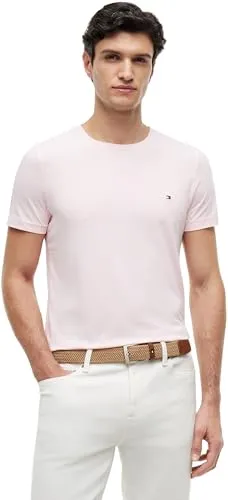 Tommy Hilfiger Herren Stretch Slim Fit Tee Mw0mw10800 S/S T-Shirt, Pink (Pink Lily), XL - Das Tommy Hilfiger Herren T-Shirt bietet eine moderne Passform und hohen Tragekomfort. Ideal für lässige Outfits und vielseitig kombinierbar.