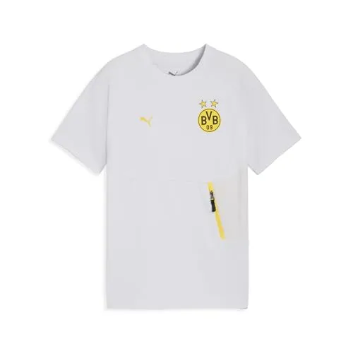 PUMA Borussia Dortmund PUMATECH Pocket T-Shirt für Jugendliche - Stylisches T-Shirt mit Rundhalsausschnitt und kurzen Ärmeln, ideal für den Alltag. Hergestellt aus hochwertigem Single Jersey für angenehmen Tragekomfort.