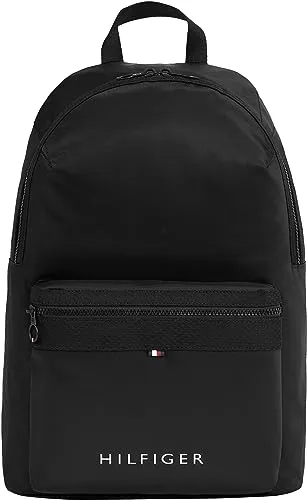 Tommy Hilfiger Herren Rucksack Skyline Handgepäck, Schwarz - Kamera- & Fotozubehör: Der stilvolle Rucksack mit Laptopfach ist aus 57% recyceltem Polyester gefertigt und ideal für Reisen oder den Alltag.