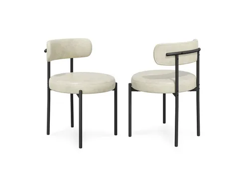 HawthyHome Esszimmerstuhl Runder Polsterstuhl mit Metallgestell, Wohnzimmerstuhl, Küchenstuhl (2 St), 2er Set