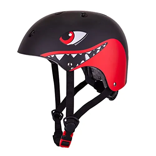 Kinderhelm 2-5 Jahre Jungen und Mädchen, Verstellbar Fahrradhelm Skaterhelm für Kinder, Leicht und Robust Sportartikel, Durchmesser 51-54 cm (Schwarz)…