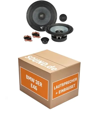 Hifonics ZS6.2E Einbauset für BMW 3er E46 - Auto-Lautsprecher Komplettset mit 100 W Leistung für perfekten Klang im BMW 3er E46 (1998-2007). Einfache Installation dank Adapterstecker und -ringe.