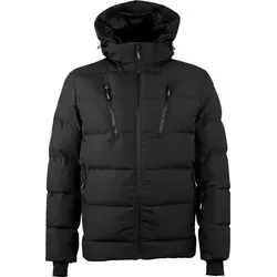 GUGGEN MOUNTAIN Herren Daunenjacke Warme Gefütterte Daunen Winterjacke WH10 Outdoor Abnehmbare Kapuze Steppjacke Hoodie Herrenjacke, Schwarz, 3XL - Schwarz - 3XL