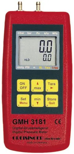 Greisinger GMH 3181-07 Druck-Messgerät für Luftdruck - Robustes Handmessgerät zur präzisen Druckmessung von nicht aggressiven und korrosiven Gasen, ideal für den professionellen Einsatz.